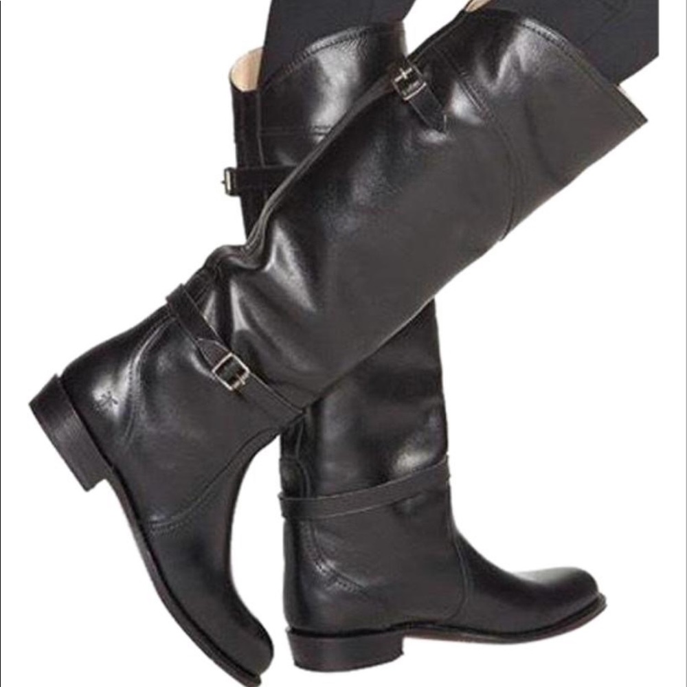 Frye Dorado Black Riding Boot (and added lug sole)